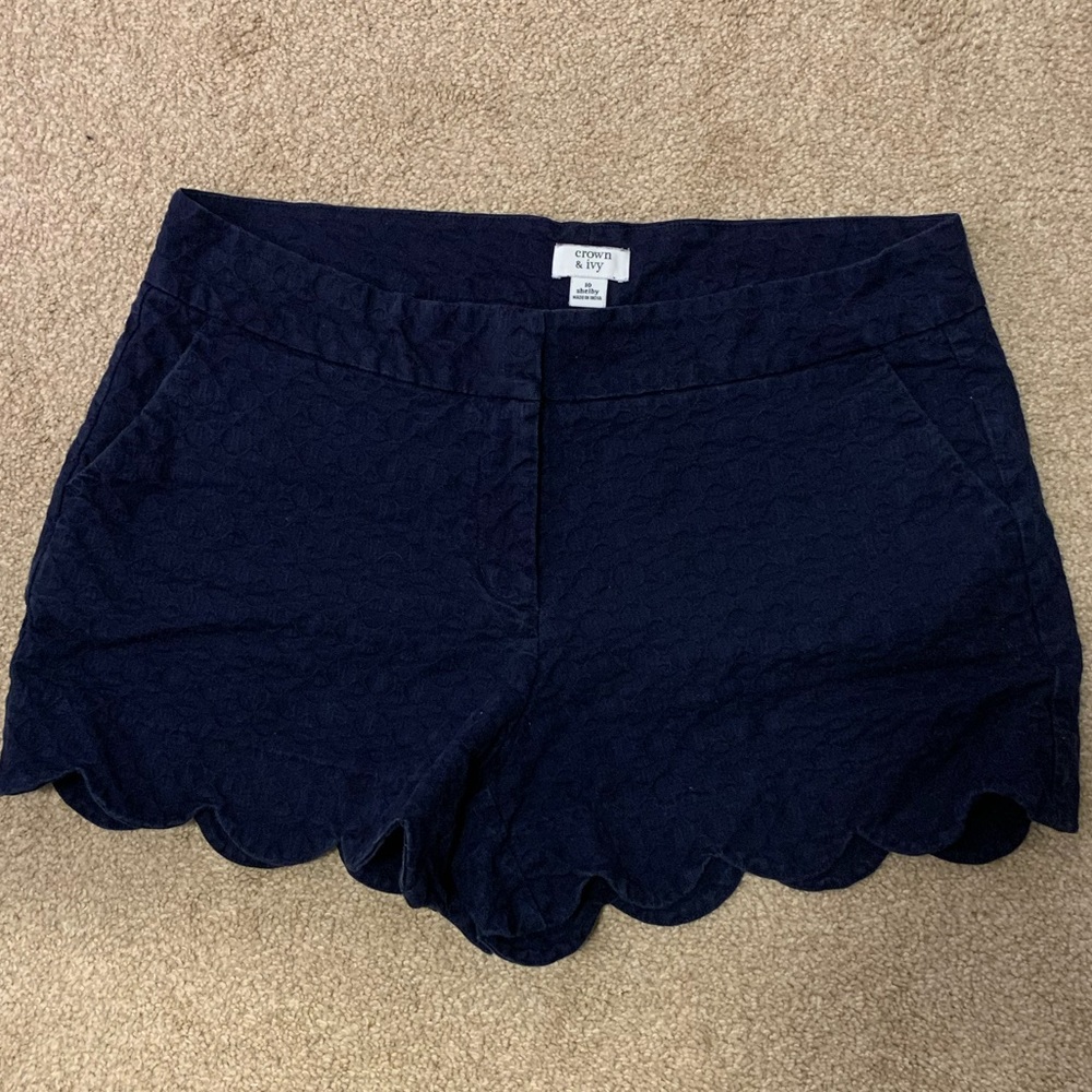 Crown & Ivy Navy Scalloped Shelby Shorts!